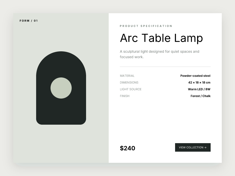 Product specification sheet rendered from HTML with StarkRender
