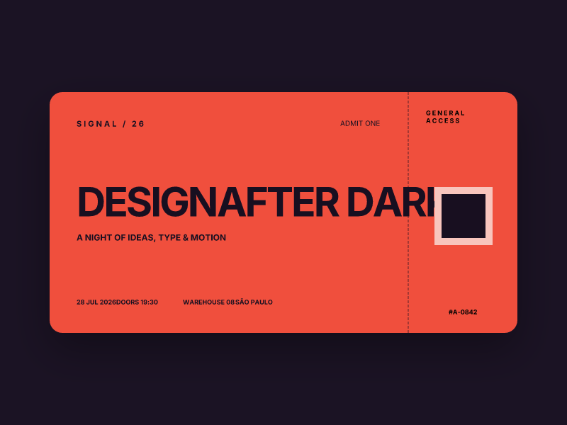 Event ticket generated dynamically from HTML with StarkRender